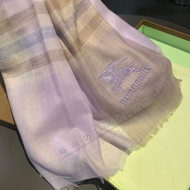 Burberry圍巾 正裝系列 巴寶莉山羊絨女圍巾 Burberry戒指絨長圍巾  llwj6965